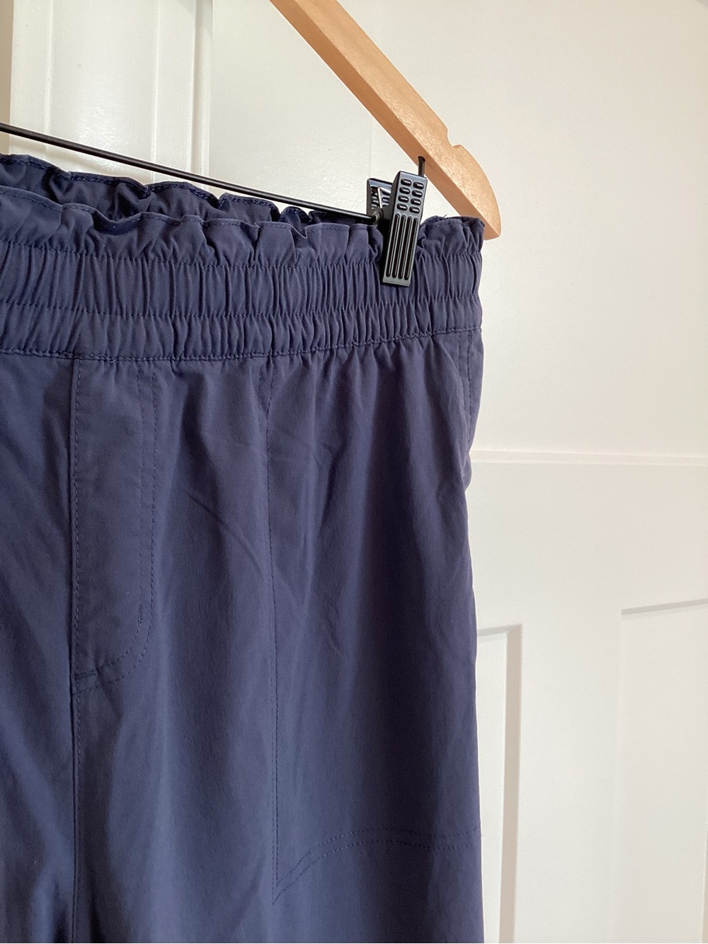 Columbia Cropped Hiking Pant High Rise Elastic Waist Size Large Blue Gray - Picture 3 of 8